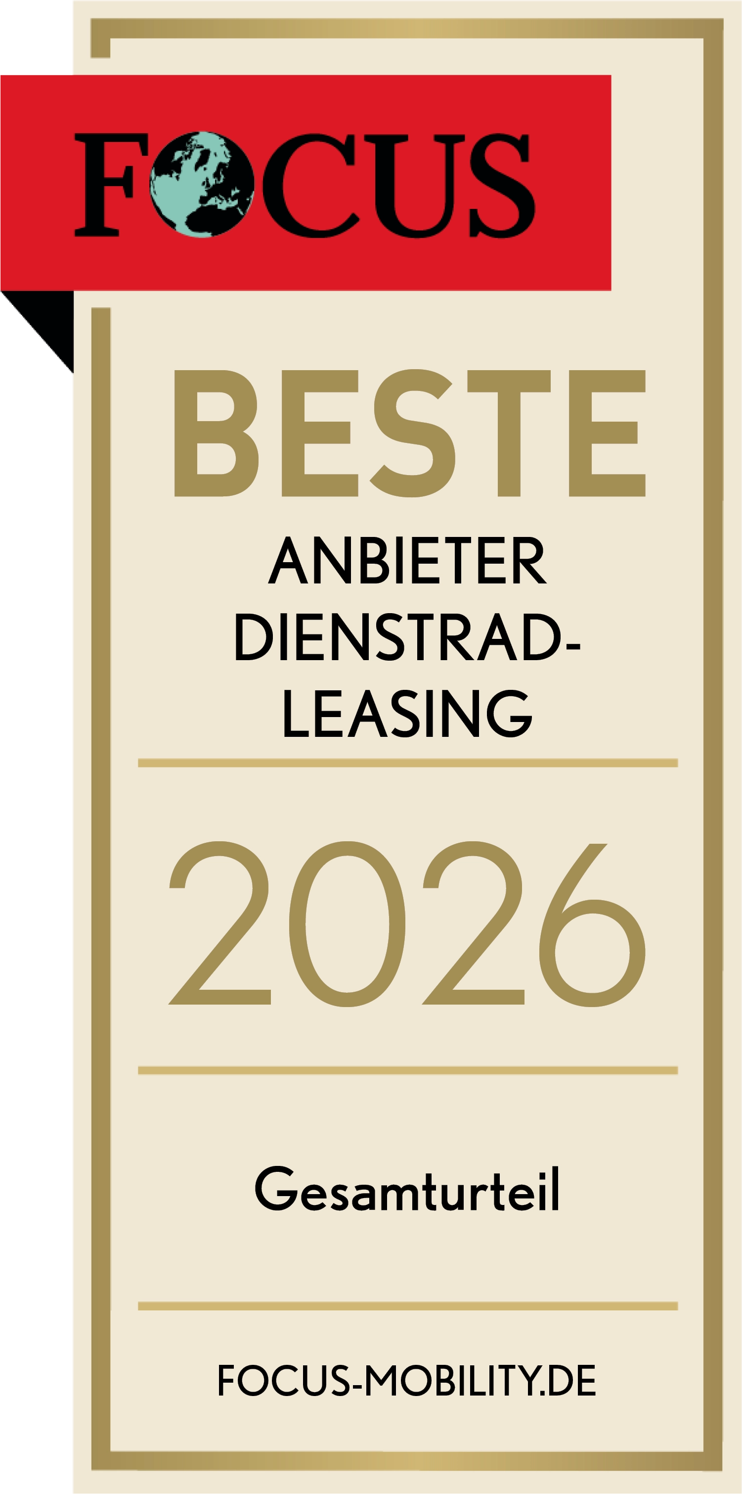 JobRad ist FOCUS Testsieger: Beste Dienstrad-Leasing 2026 Gesamturteil