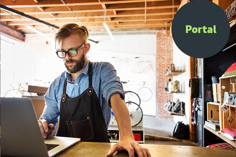 Fachhändler nutzt die Partner API, in der bubble steht Portal Fachhändler nutzt die Partner API, in der bubble steht Portal